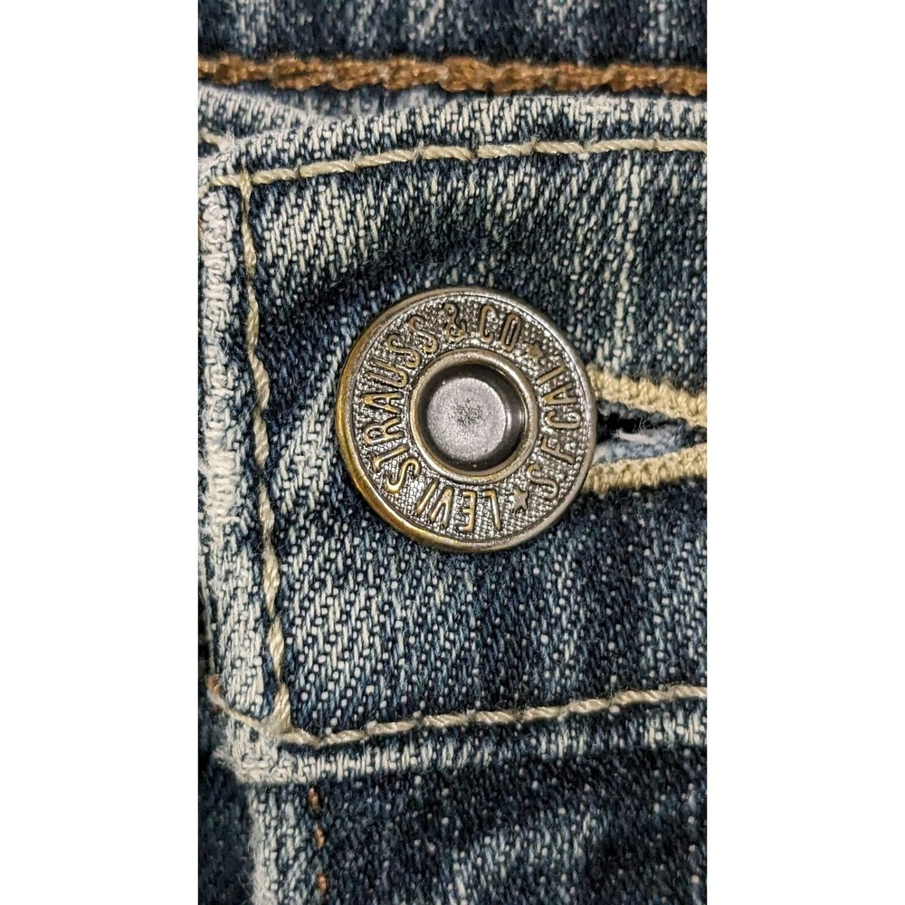 Levis 505 33 x 33 Regular Straight Denim Stone Jeans Textured Stripe Y2K Style - Picture 12 of 13